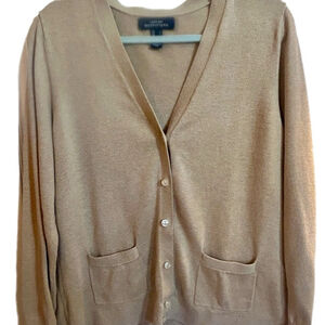 !CLEARANCE! Lands’ End Men’s Beige Grandpa-Core Cardigan Sweater Small Cotton